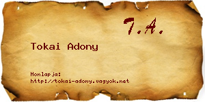 Tokai Adony névjegykártya